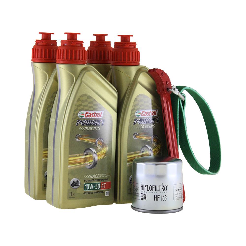 Öl Wechselset 4 Liter Castrol SAE 10W 50 Power 1 Racing 4T inkl