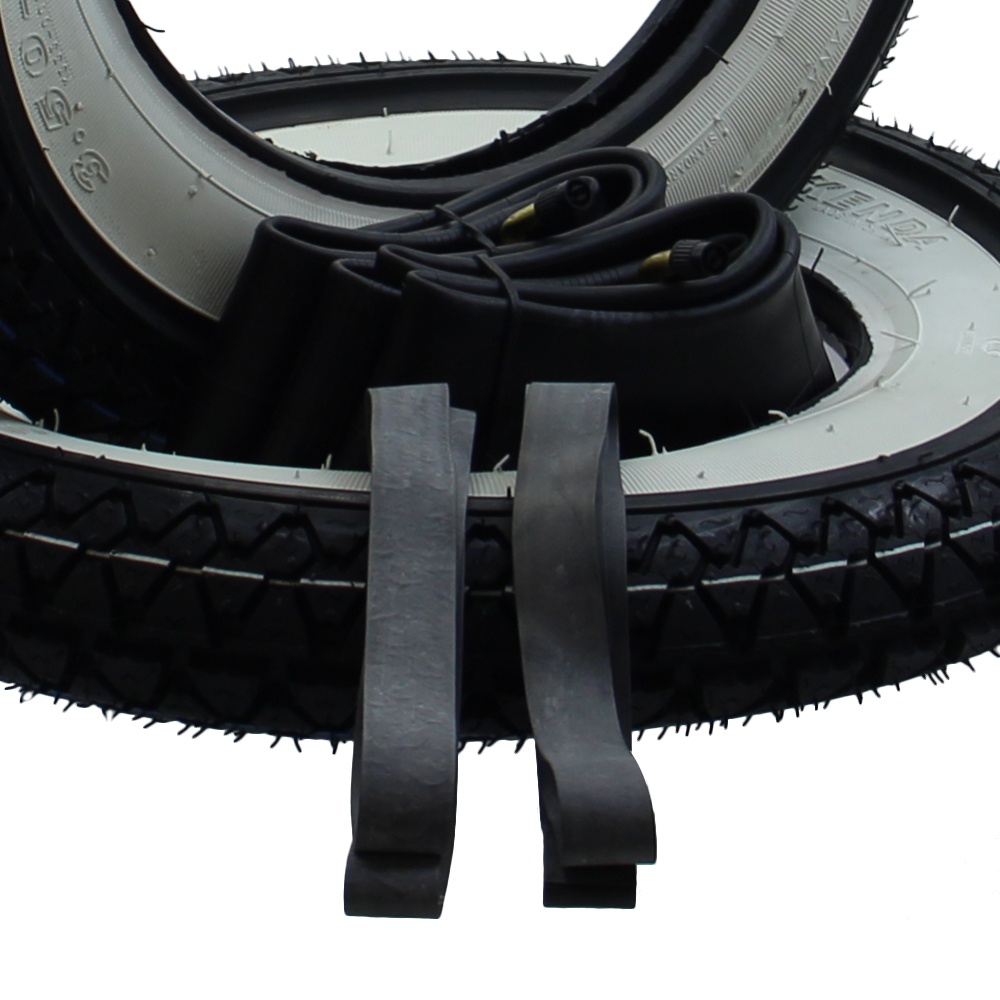 Weißwand Reifen komplett Set 2x Kenda K333 3.50-10 (3 1/2 x 10) 51J für Vespa GS