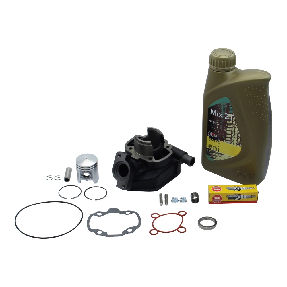 Zylinder Set inkl. Zündkerze + 2T-Öl für Peugeot 50ccm LC Speedfight Buxy Elyseo