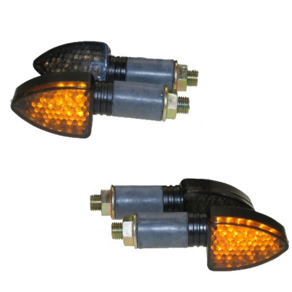 4x LED Mini Blinker Set Elight schwarz getönt E-geprüft M10 für Motorrad uni NEU