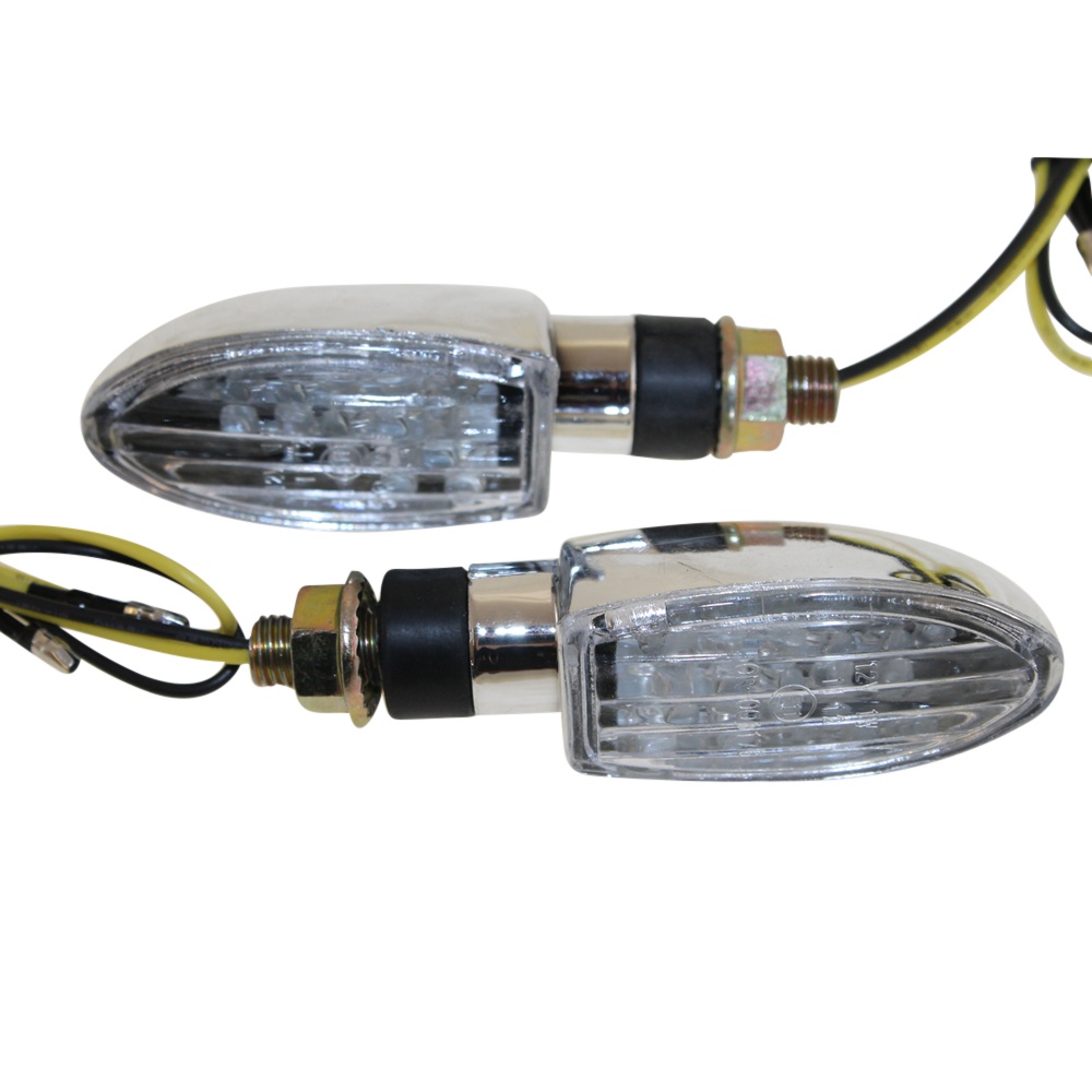 Mini Blinker LED Marten chrom klar für Honda VT 600 C Shadow Typ PC21D Bj 96-00