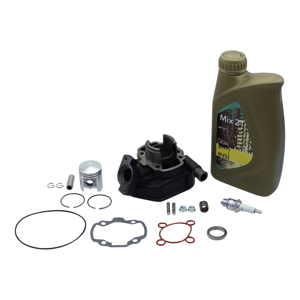 Zylinder Set inkl. Zündkerze + 2T-Öl für Peugeot 50ccm LC Speedfight Buxy Elyseo