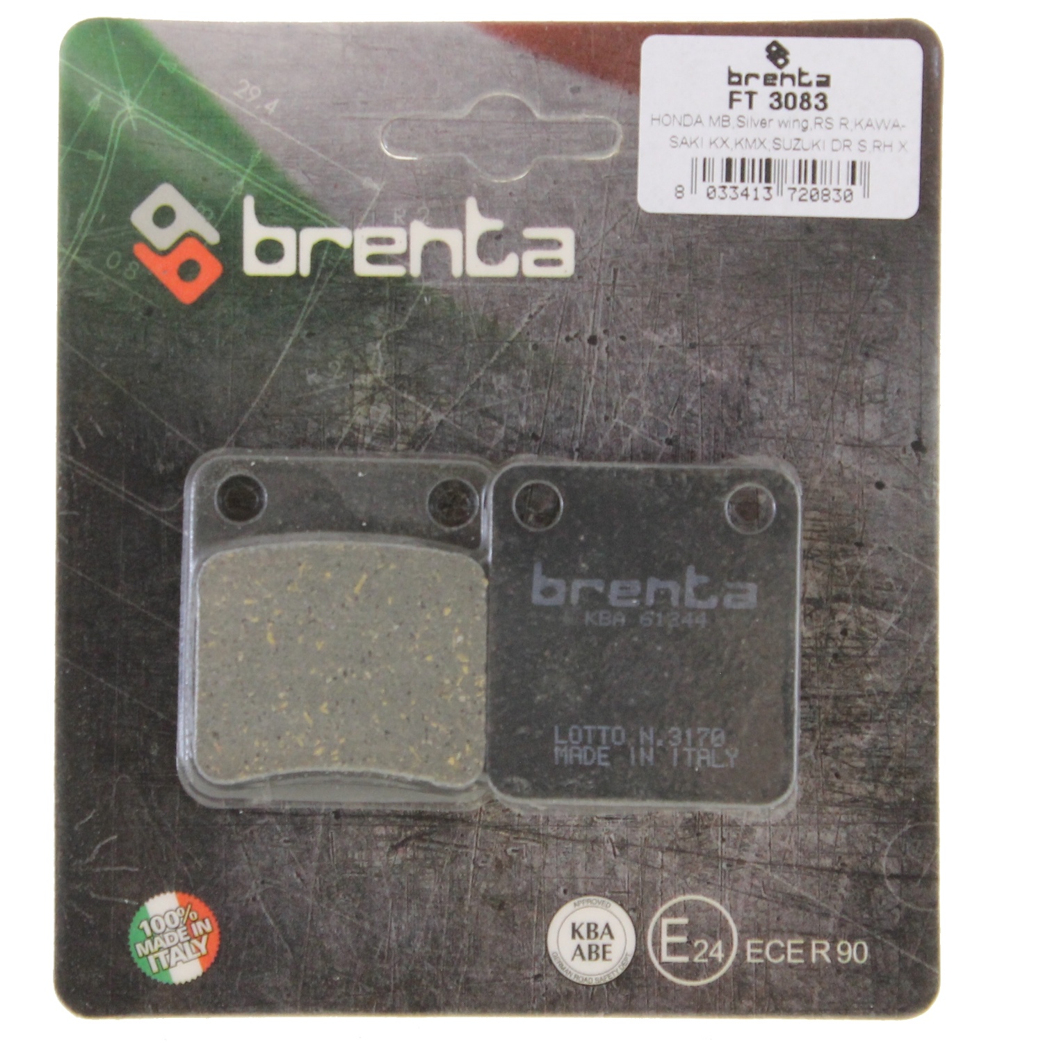Bremsbeläge Brenta 3083 organisch vorne für Honda CB CRM 50 / MB MBX 50 80 S