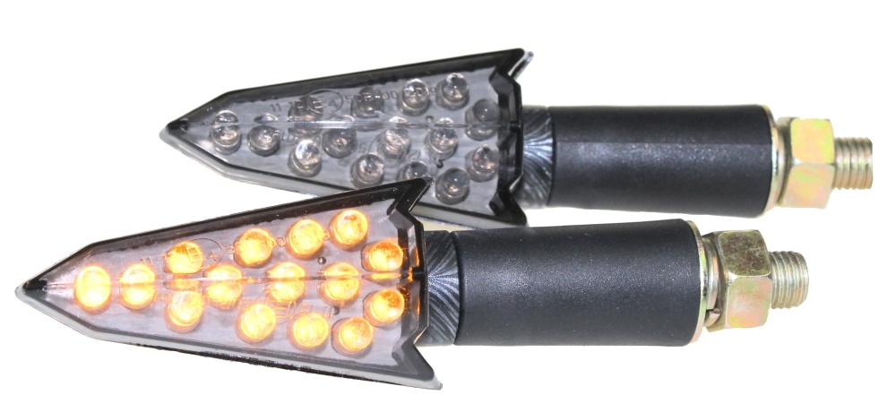 LED Mini Blinker Set Lynx carbon getönt E-Nummer M10 f. Roller Moped Mofa Mokick