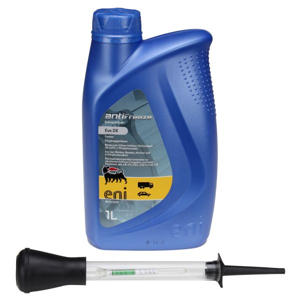 Eni Antifreeze EVO DE Kühlerschutz bis -36°, farblos, 1 Liter inkl. Frostschutzprüfer (103101s)