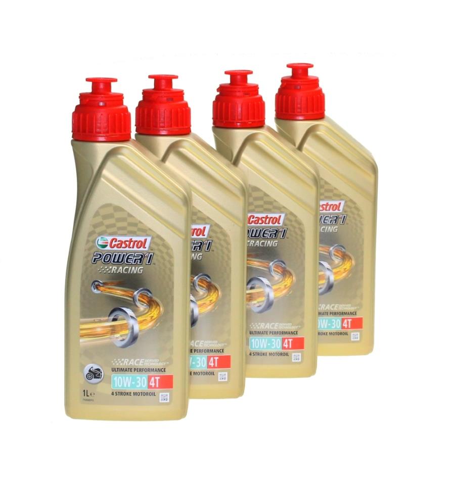 Engine oil Castrol SAE 10W-30 Power Racing 4T synthetic 4x1 liter AD  125 My. 2008-2010 Adiva Models bicycle and  motorcycle parts