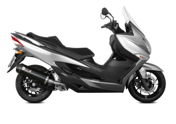 Mivv SPORT Schalldämpfer OVAL Komplettanlage 1x1 Steel Black für SUZUKI BURGMAN 400 BJ 2017 > (S.053.LVC)