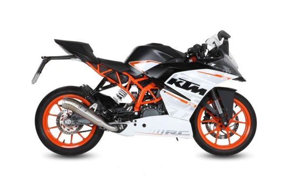 Mivv SPORT Schalldämpfer GHIBLI Komplettanlage 1x1 Edelstahl für KTM RC 390 BJ 2014 > 2016 (KT.015.LGX)