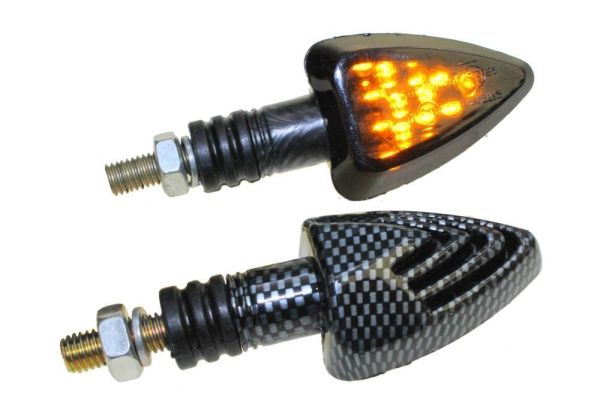 Motorrad LED Blinker Jake carbon getönt, LED Blinker