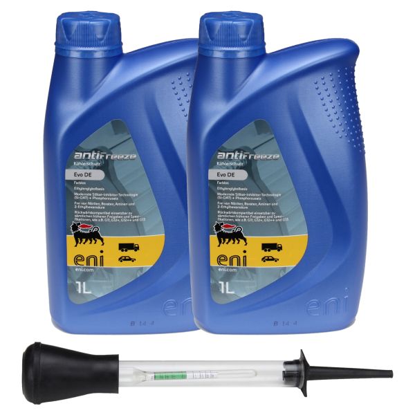 Eni Antifreeze EVO DE Kühlerschutz bis -36°, farblos, 2x1 Liter inkl. Frostschutzprüfer (1031012s)