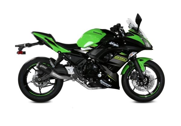 Mivv SPORT Schalldämpfer MK3 Komplettanlage 2x1 Steel Black für KAWASAKI NINJA 650 BJ 2017 > (K.044.SM3B)