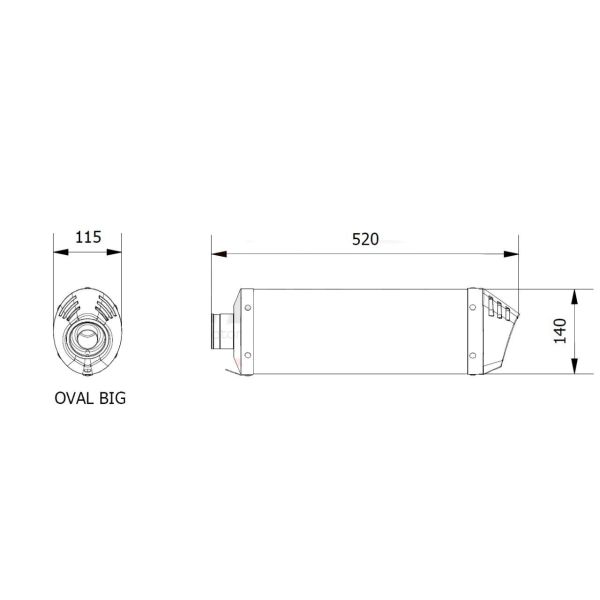 Mivv SPORT Schalldämpfer OVAL SLIP-ON Titan Cap für KAWASAKI ZX-6 R BJ 2007 > 2008 (UK.019.LNC)