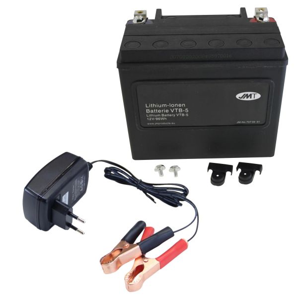 Battery Lithium Ion 12V 8Ah VTB-5 V-TWIN JMT with charger for Harley  Davidson, Batteries, Electrical accessories, Motorcycle electrics, Motorcycle parts