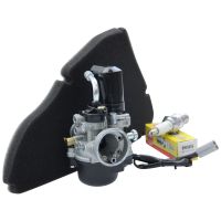 Vergaser-Set: Vergaser 17,5 E-Choke + RMS Luftfilter + NGK Zündkerze BR9ES Gilera Runner NRG (166605s32)