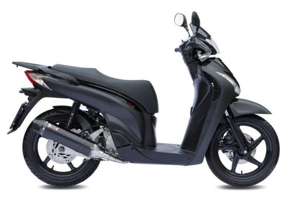 Mivv SPORT Schalldämpfer STRONGER Komplettanlage 1x1 Steel Black für HONDA SH 125 BJ 2002 > 2012 (H.050.LBSC)