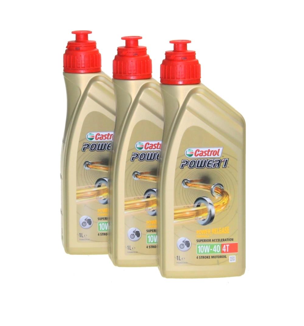 Castrol engine oil Castrol SAE 10W-40 Power Racing 4T synthetic 3x1  liter AD 125 My. 2008-2010 Adiva Models bicycle  and motorcycle parts