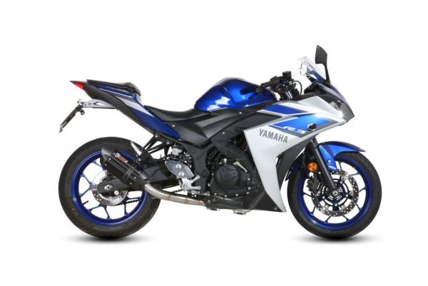 Mivv POWER STEEL Schalldämpfer SUONO Komplettanlage 1x1 Steel Black für YAMAHA YZF R25 BJ 2015 > (X.YA.0008.S9)