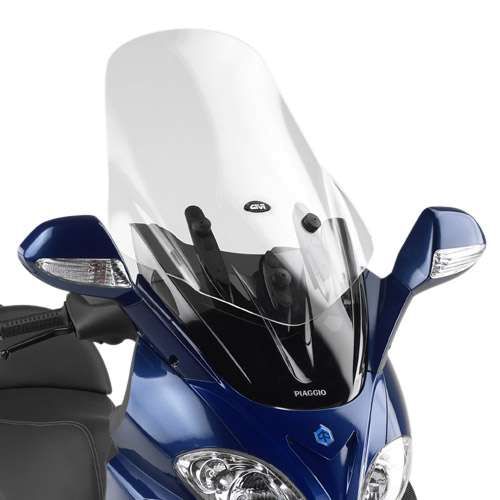 Givi Windschild D229STG transparent, 640 mm hoch, 500 mm breit für Piaggio X9 200-250-500 Evolution (03-08) (D229STG)