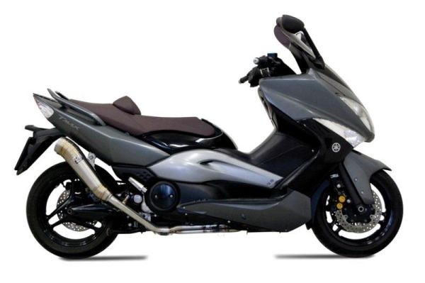 Mivv SPORT Schalldämpfer GHIBLI Komplettanlage 2x1 Edelstahl für YAMAHA T-MAX 500 BJ 2008 > 2011 (Y.028.LGX)