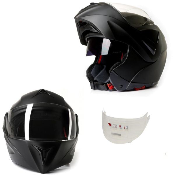 Klapphelm Integralhelm Motorradhelm CMX Vader schwarz matt mit Ersatzvisier (16404589)