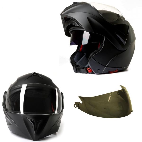 Klapphelm Integralhelm Motorradhelm CMX Vader matt schwarz mit Ersatzvisier getönt (16404590)