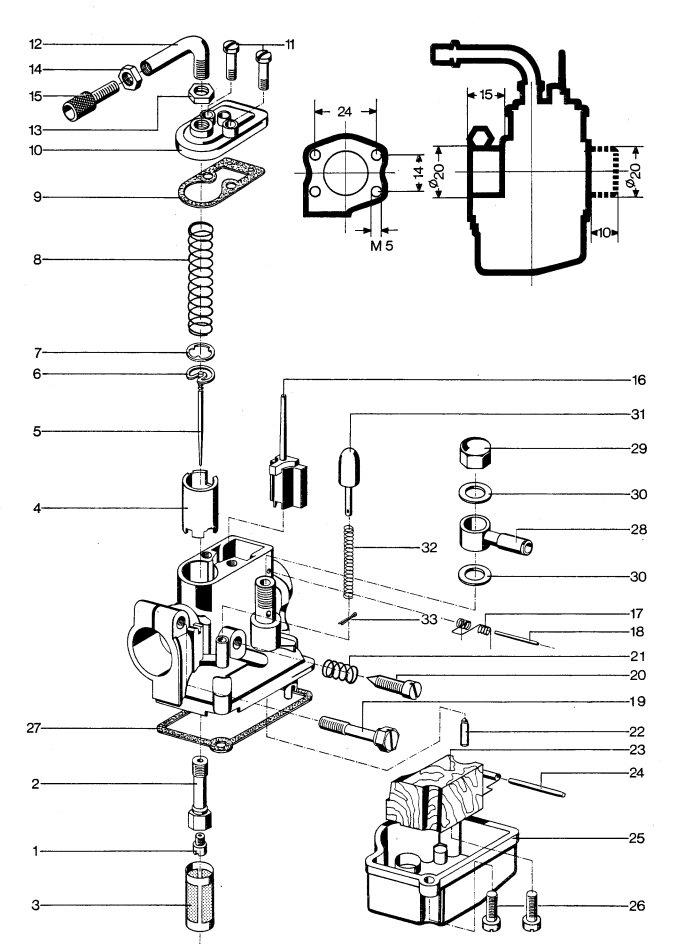 Carburettor 85/10/101 for Hercules Prima 5 Bing replica 10mm Prima