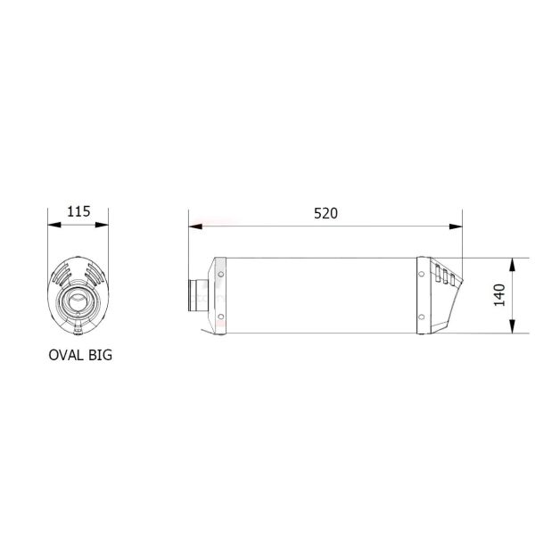 Mivv SPORT Schalldämpfer OVAL SLIP-ON Titan Cap für HONDA CBR 600 RR BJ 2003 > 2004 (UH.019.LNC)