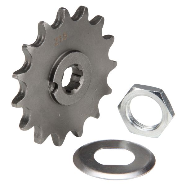 Ritzel 15 Zähne + Sicherung + Mutter für Simson S51 Schwalbe KR51/2 (102364)